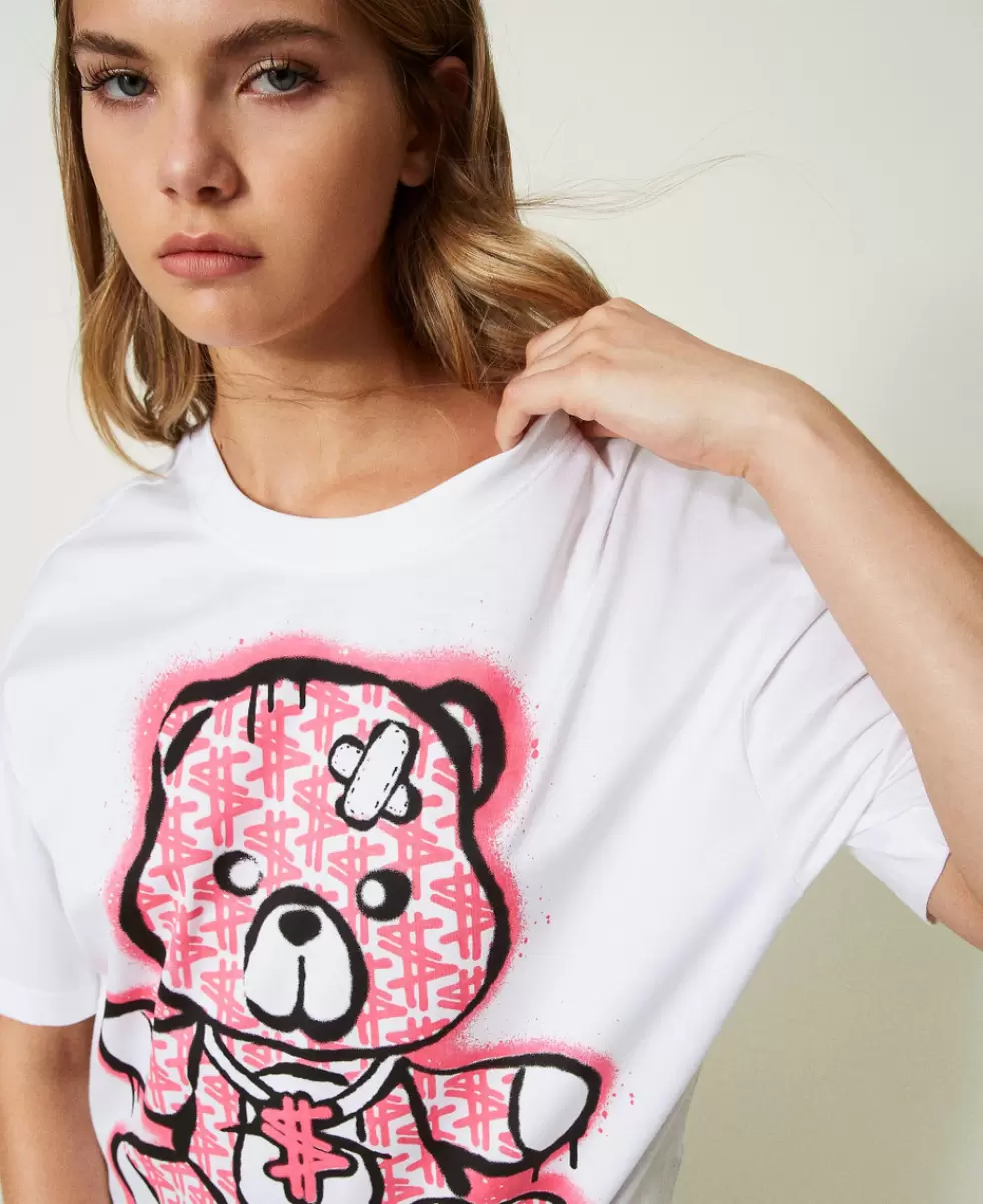 Bestehendes Produkt Myfo Bear Twinset Myfo T-Shirt Mit Neonprint T-Shirts Und Tops Damen