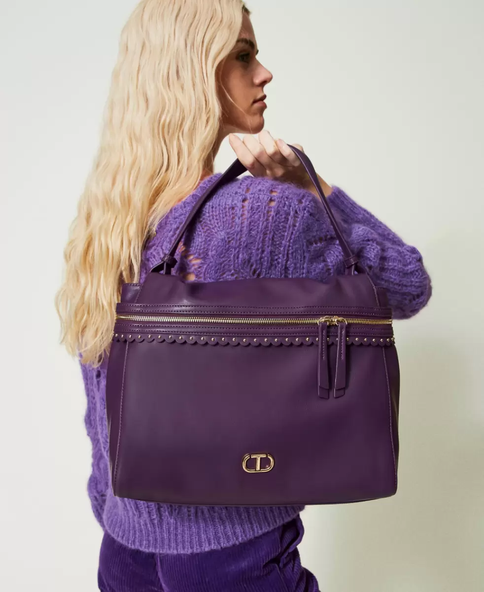Handtaschen Rabattcode Damen Große Top-Handle-Bag Cécile Twinset Violett - 4