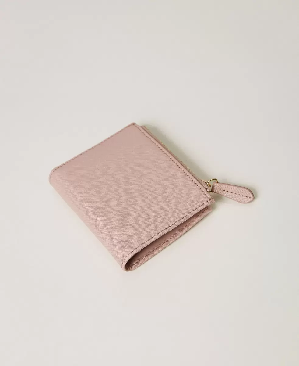 Damen Twinset Misty Pink Geldbörsen Und Schlüsselanhänger Portemonnaie Mit Reißverschluss Und Oval T Ergonomie - 2