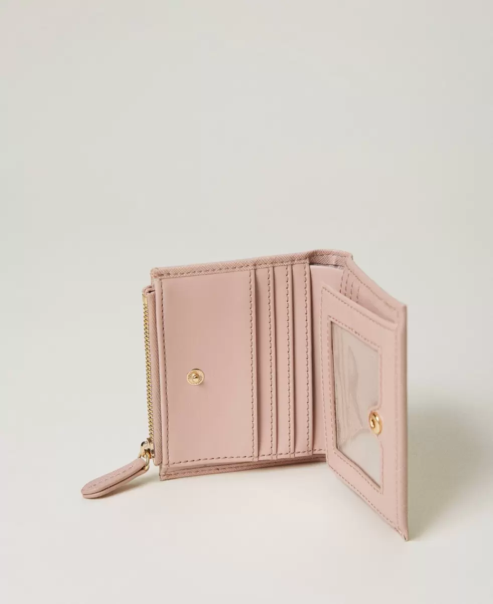 Damen Twinset Misty Pink Geldbörsen Und Schlüsselanhänger Portemonnaie Mit Reißverschluss Und Oval T Ergonomie - 3