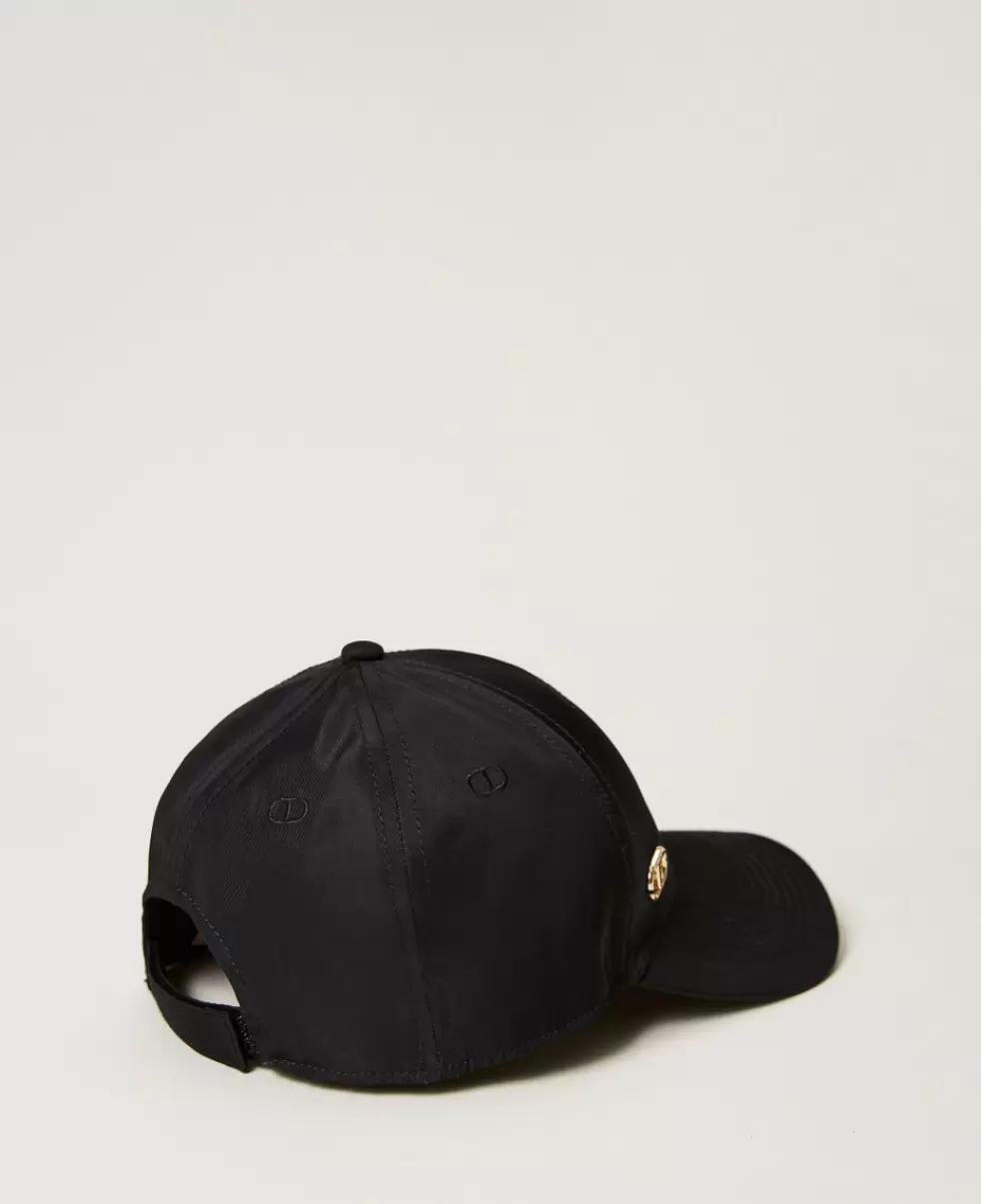 Hüte Baseballkappe Mit Oval T-Stickerei Twinset Neues Produkt Damen Schwarz - 3