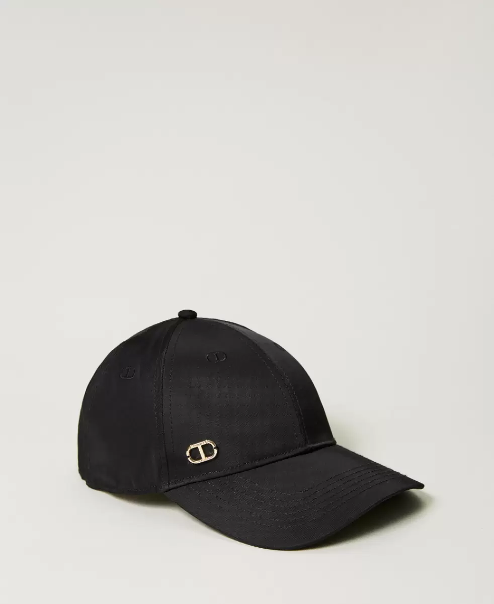 Hüte Baseballkappe Mit Oval T-Stickerei Twinset Neues Produkt Damen Schwarz