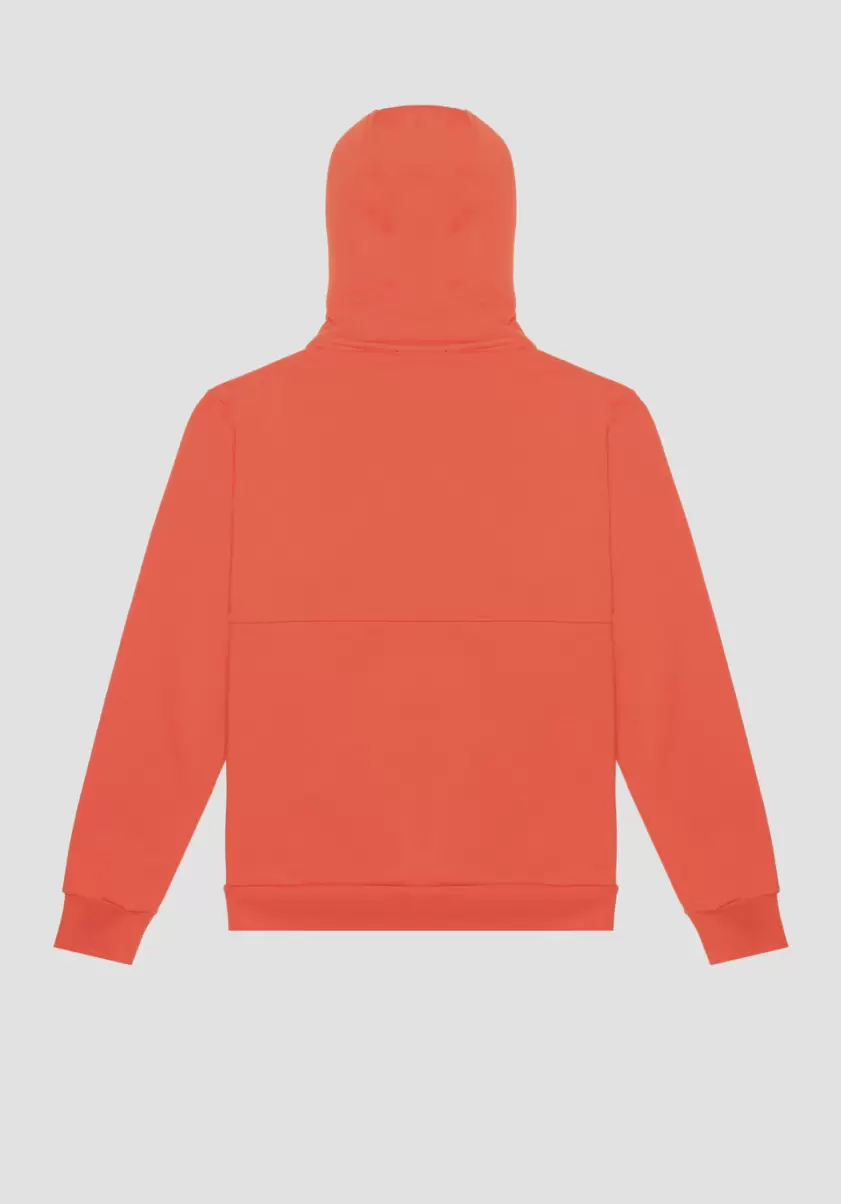 Herren Antony Morato Sweatshirt Regular Fit Mit Kapuze Und Geprägtem Logo Orange Sweatshirts - 3