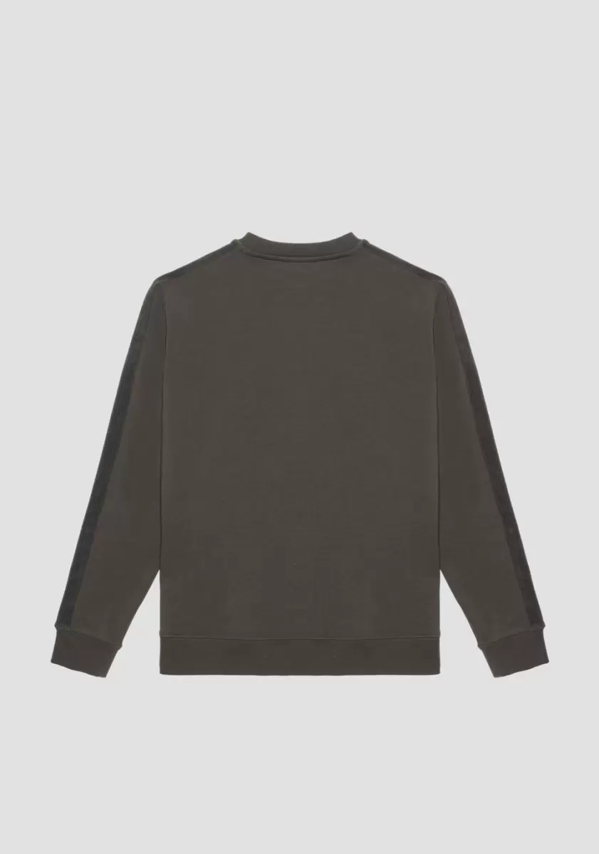 Dunkles Militärgrün Sweatshirts Antony Morato Sweatshirt Regular Fit Aus Baumwoll-Mischgewebe Mit Gesticktem Logo Herren - 1