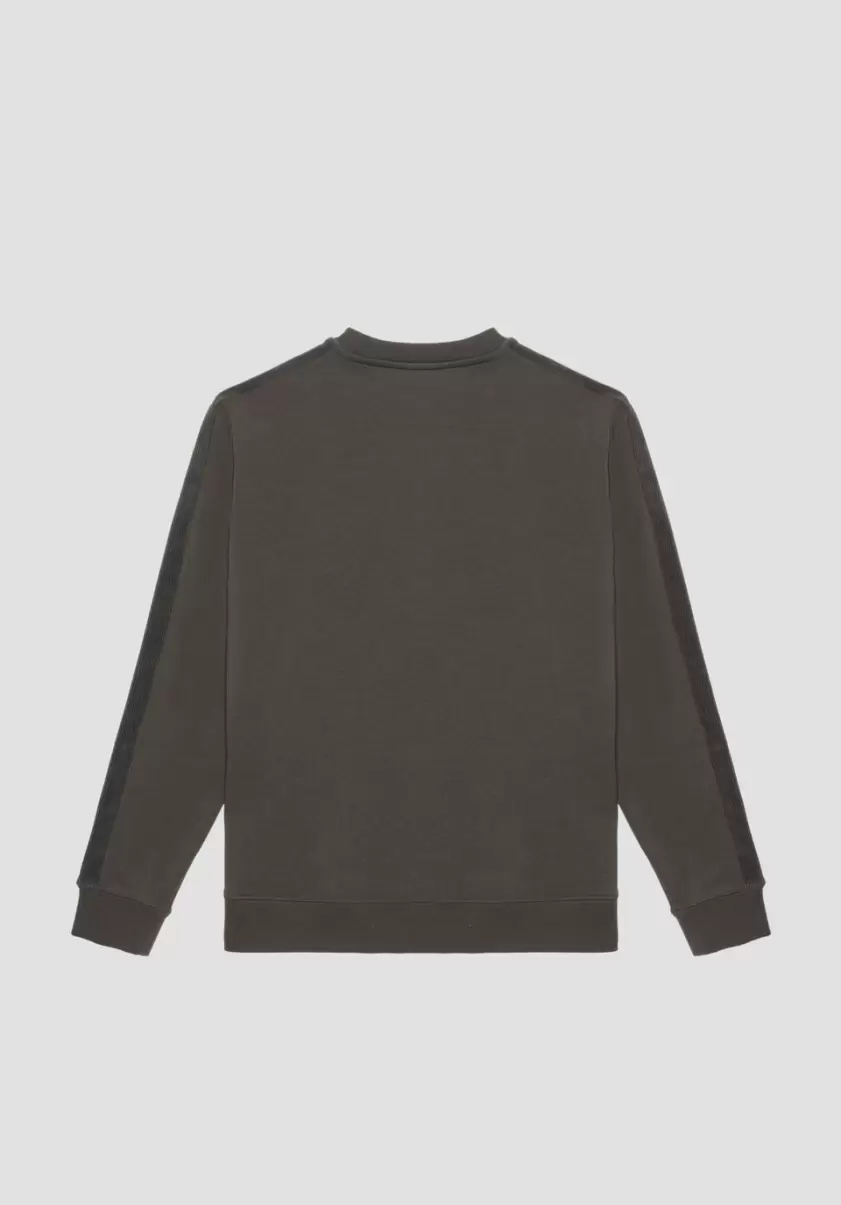 Dunkles Militärgrün Sweatshirts Antony Morato Sweatshirt Regular Fit Aus Baumwoll-Mischgewebe Mit Gesticktem Logo Herren - 3