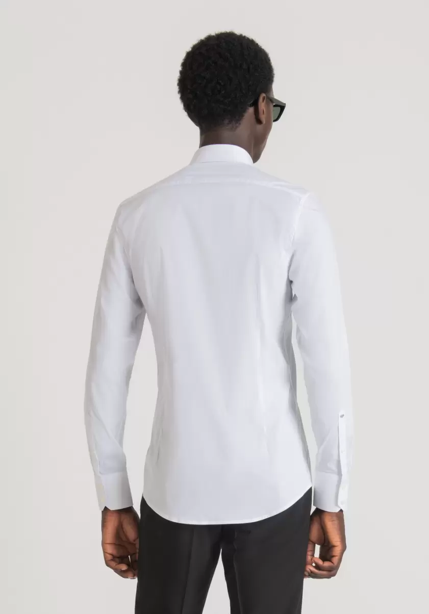Antony Morato Weiß Hemden Hemd Super Slim Fit „Milano“ Aus Kühlem Baumwoll-Popeline Aus Stretch-Mischgewebe Herren - 2