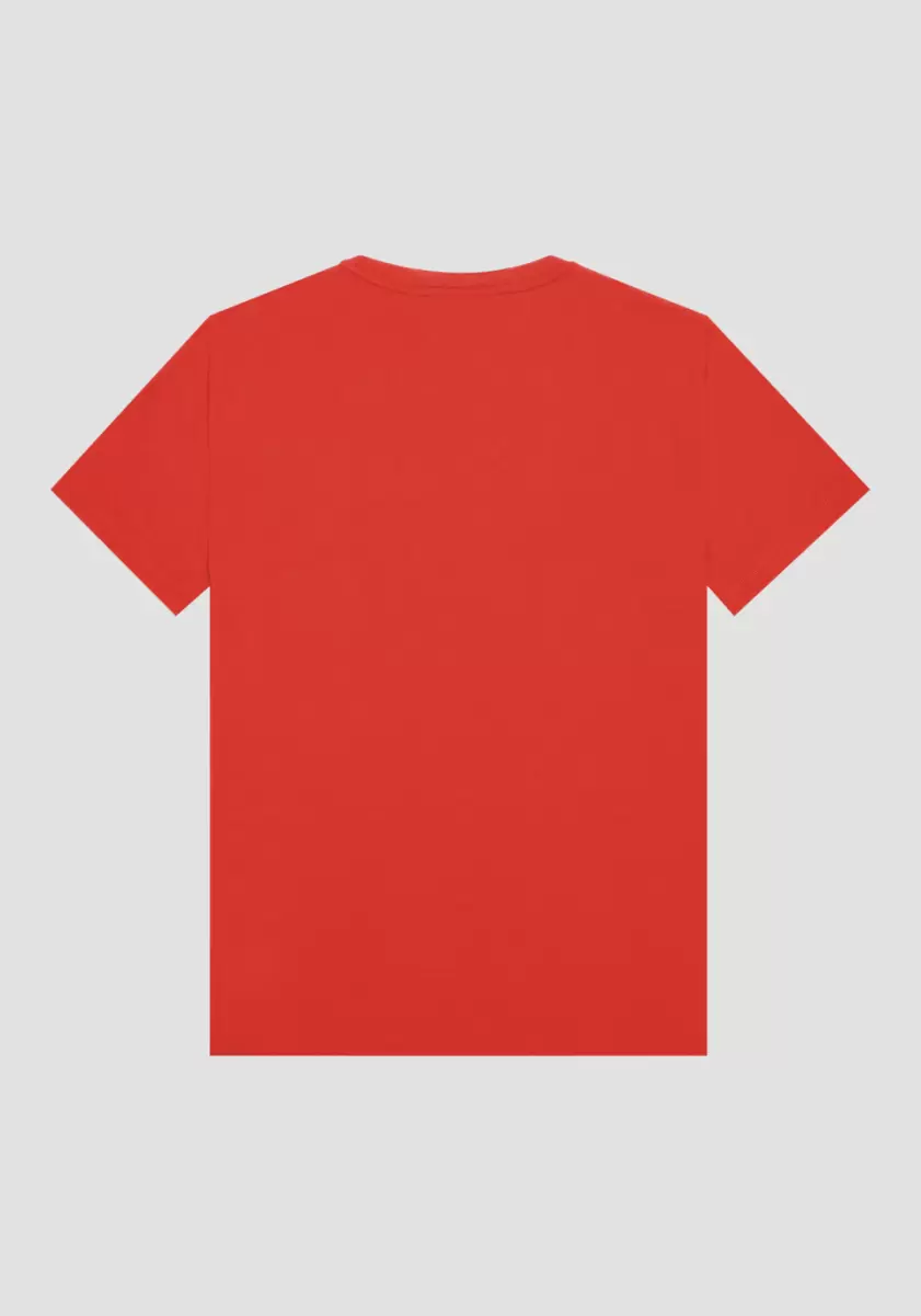 Antony Morato Feuerrot T-Shirts Und Polo T-Shirt Slim Fit Aus Reiner Baumwolle Mit „Morato“-Print Herren - 4