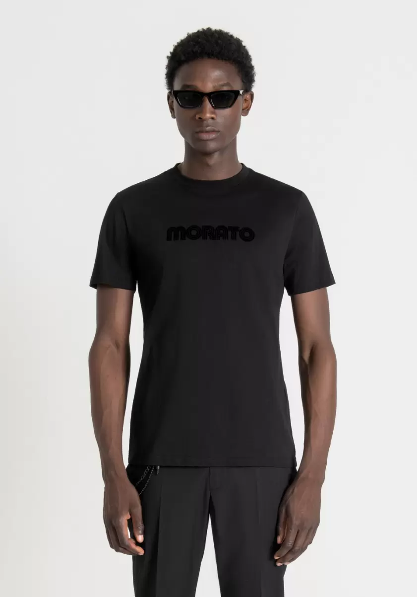 Antony Morato Schwarz T-Shirt Slim Fit Aus 100 % Baumwolle Mit Logoprint T-Shirts Und Polo Herren - 1