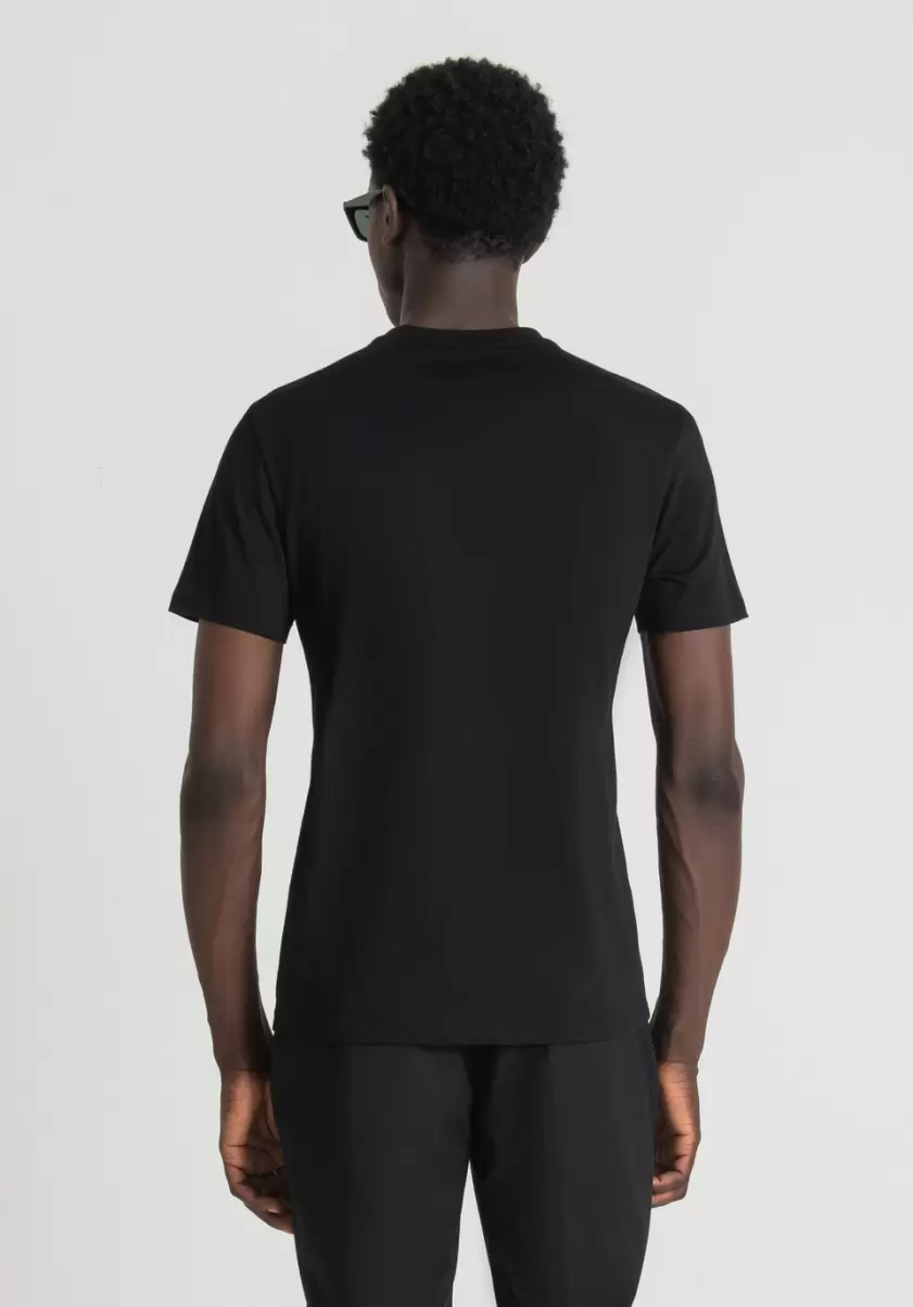 Antony Morato Schwarz T-Shirt Slim Fit Aus 100 % Baumwolle Mit Logoprint T-Shirts Und Polo Herren - 2