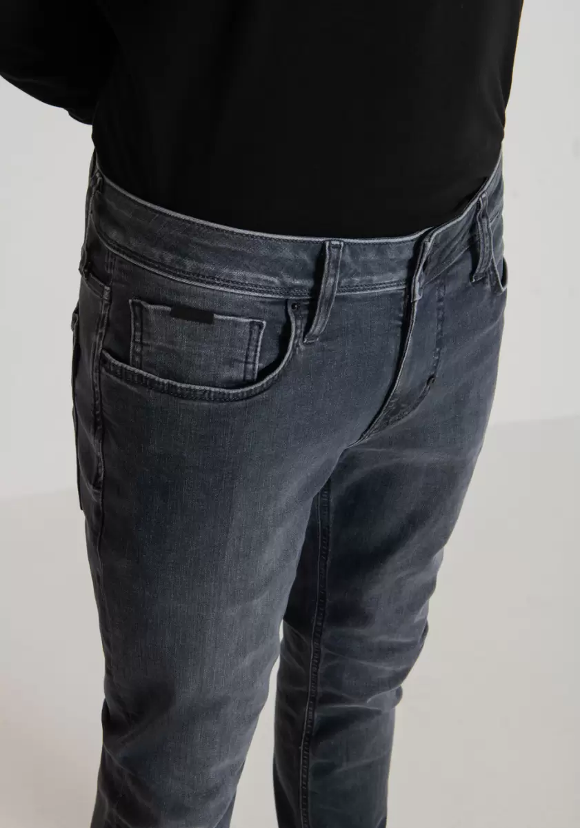 Stahlgrau Herren Antony Morato Jeans Jeans Tapered Fit „Ozzy“ Aus Stretch-Denim Grau - 2