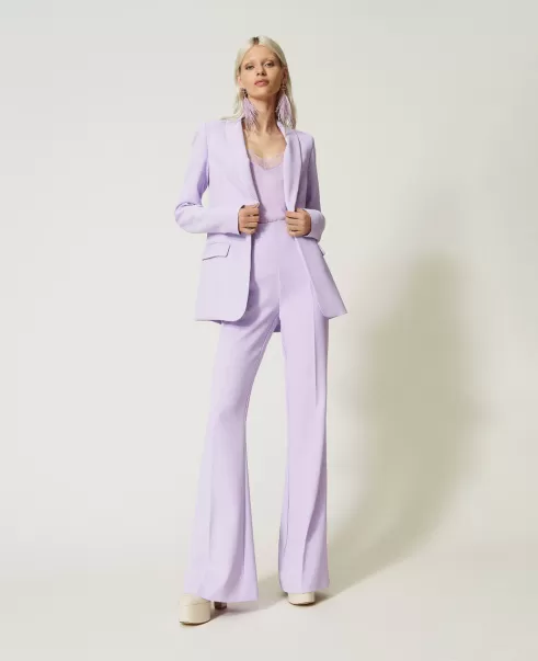 Damen Rabattmarken Twinset Elegante Hosen Lavendellila Flare-Hose Aus Krepp-Cady