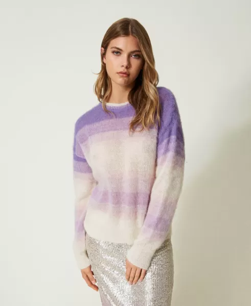 Damen Twinset Purple Anemone Myfo Kastenpullover Aus Wolle Und Mohair Pullover Und Cardigans Preisänderung