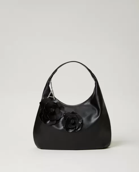 Handtaschen Hobo-Bag Mit Blumen Twinset Damen Schwarz Rabattgutschein