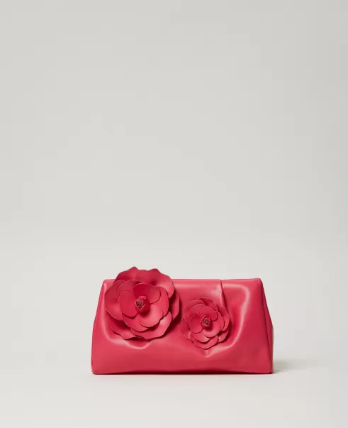 Nachhaltigkeit Pochette Mit Blumen Twinset Damen Dahlienfuchsia Handtaschen