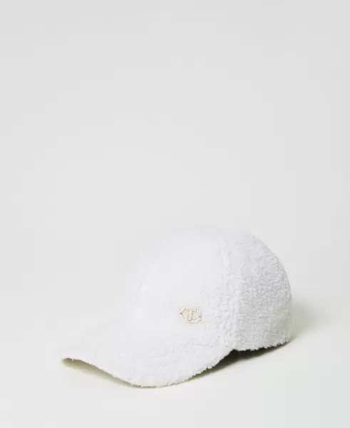 Geschäft Damen Weiß Schnee Hüte Twinset Baseballkappe Aus Pelzimitat