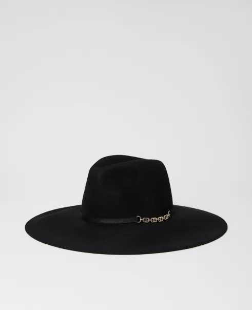 Twinset Damen Das Günstigste Breitkrempiger Hut Aus Tuch Hüte Schwarz