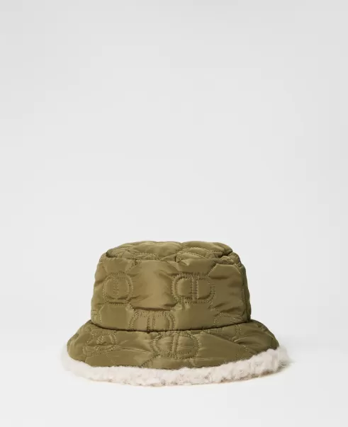 Hüte Damen Verkaufen Twinset Gesteppter Fischerhut Mit Oval Ts