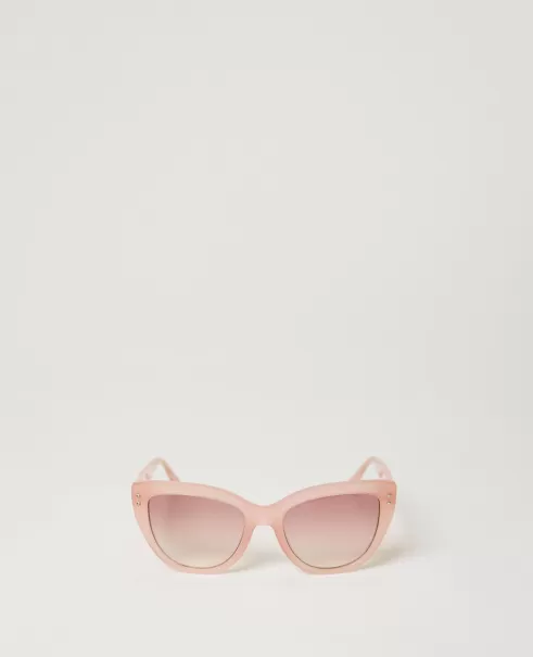Cat Eye-Sonnenbrille Twinset Geschäft Milky Caramel-Beige Sonnenbrillen Damen