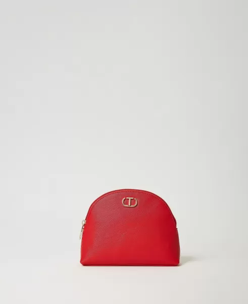 Weitere Accessoires Damen Rot Mohn Kuppelförmiges Beauty Case Mit Oval T-Logoprint Twinset Speichern