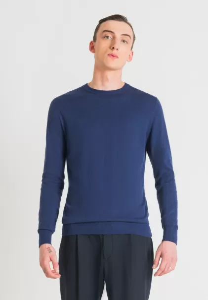 Bluette Pullover Regular Fit Aus Weichem Einfarbigem Mohair-Wollmischgarn Herren Antony Morato Strickwaren