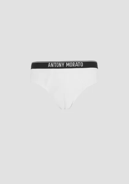 Antony Morato Unterwäsche Herren Weiß Slip Mit Elastischem Logobund