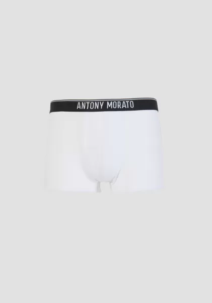 Weiß Boxershorts Mit Elastischem Logobund Herren Antony Morato Unterwäsche