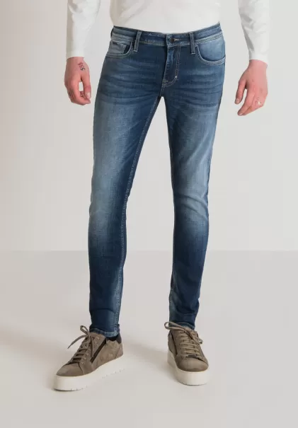 Antony Morato Herren Jeans Tapered Fit „Ozzy“ Aus Stretch-Denim Dunkle Waschung Blue Denim Jeans