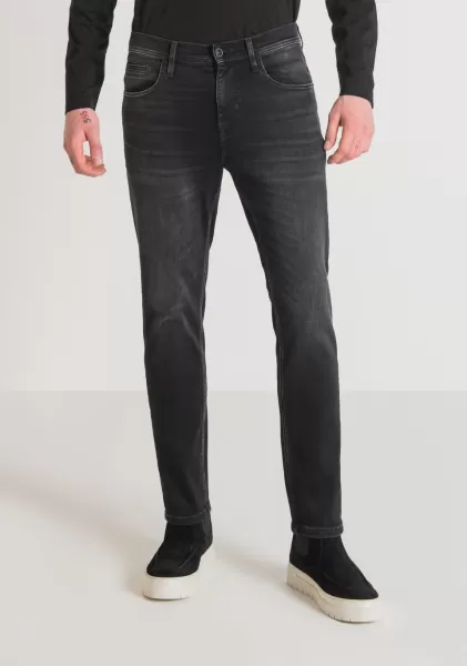 Schwarz Antony Morato Jeans Jeans Skinny Cropped Fit „Karl“ Aus Schwarzem Stretch-Denim Mit Dunkler Waschung Herren