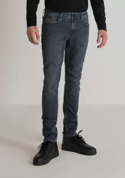 Stahlgrau Herren Antony Morato Jeans Jeans Tapered Fit „Ozzy“ Aus Stretch-Denim Grau