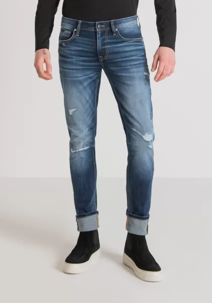 Antony Morato Jeans Blue Denim Jeans Super Skinny Fit „Paul“ Aus Blauem Stretch-Denim Mit Mittlerer Waschung Herren