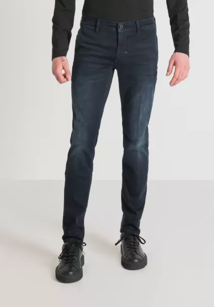 Antony Morato Blue Denim Jeans Skinny Fit „Mason“ Aus Blauem Power-Stretch-Denim Dunkle Waschung Herren Jeans