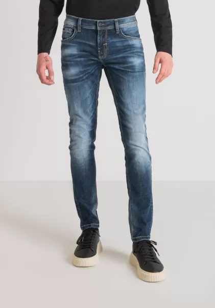 Jeans Jeans Super Skinny Fit „Gilmour“ Aus Stretch-Denim-Mischgewebe Dunkle Waschung Antony Morato Blue Denim Herren