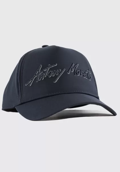 Antony Morato Hüte Und Mützen Baseballkappe Aus Popelyne Mit Geprägtem Logo Herren Blue Ink